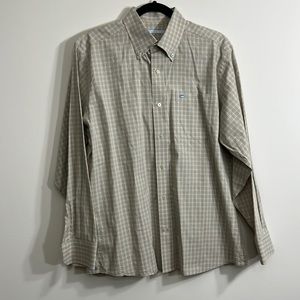 Southern Tide Men’s Shirt Beige and Teal in color size Medium